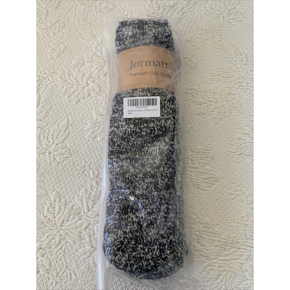 Jormatt 3 Pairs Women Fuzzy Premium Grip Socks Non Skid Thick‎ Cozy Slipper 8-13